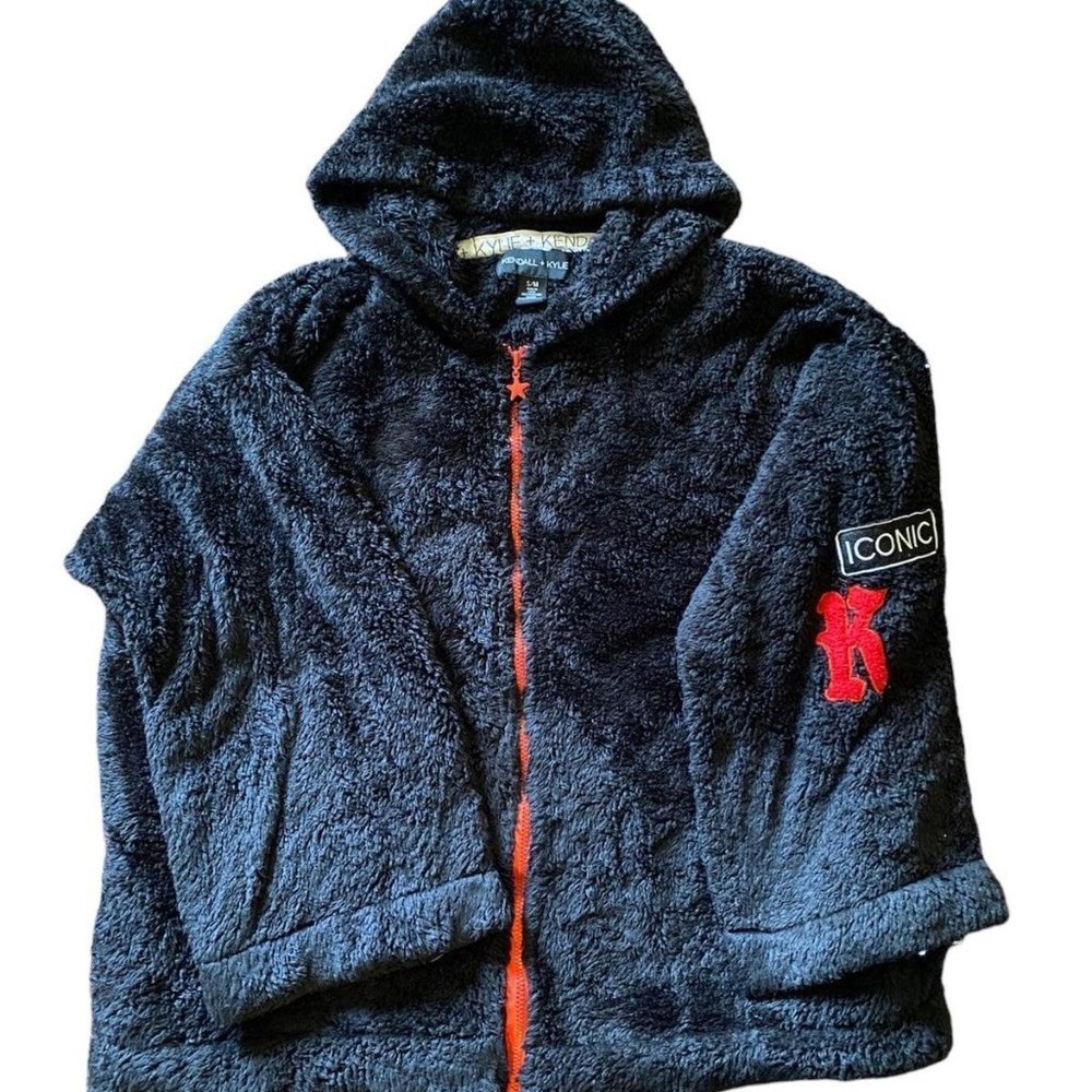 Kendall and Kylie Iconic black oversized Sherpa jacket